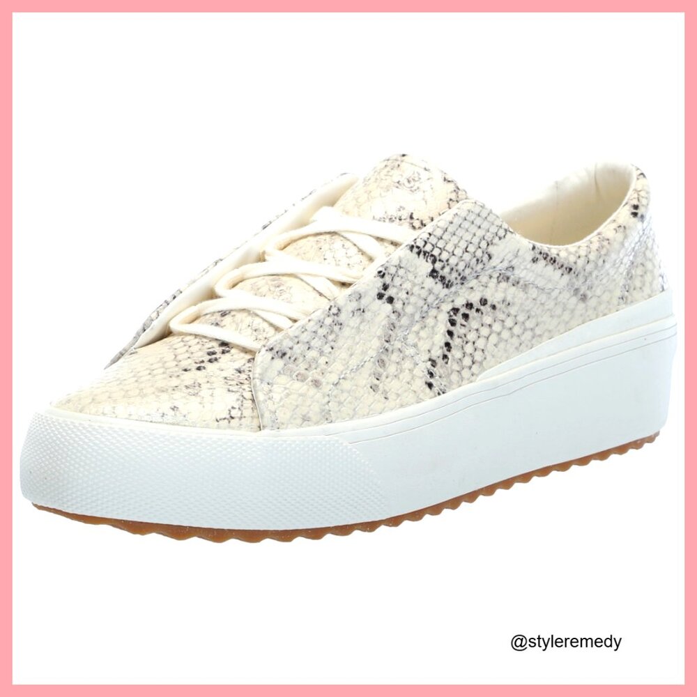 Leather Slip-On Sneakers with Wedge Sole, Size 7